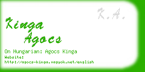 kinga agocs business card